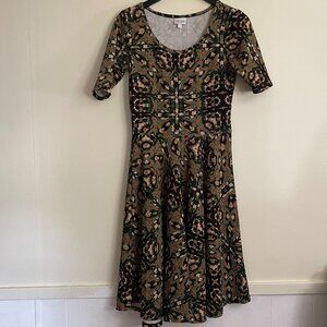 LuLaRoe Camo Short Sleeve Dress Camouflage, Size Medium